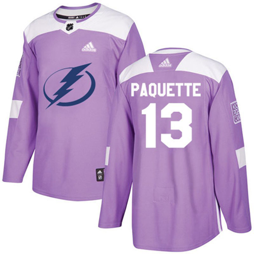 Adidas Tampa Bay Lightning #13 Cedric Paquette Purple Authentic Fights Cancer Stitched Jersey Men's