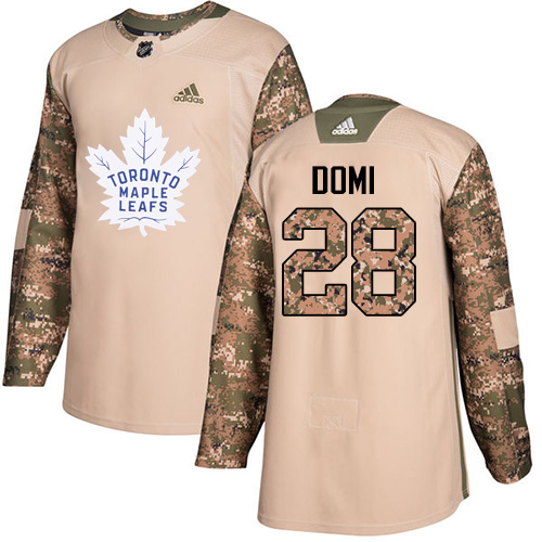 Adidas Maple Toronto Maple Leafs #28 Tie Domi Camo Authentic 2017 Veterans Day Stitched Jersey Men's