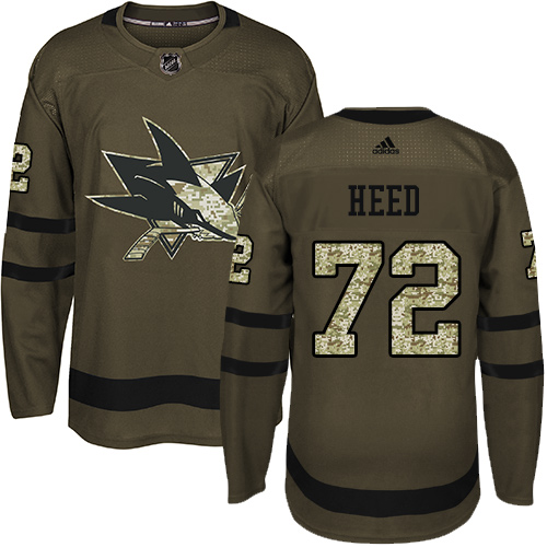 Adidas San Jose Sharks #72 Tim Heed Green Salute to Service Stitched Jersey Men's
