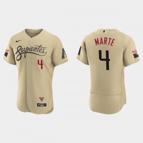 Arizona Arizona Diamondbacks #4 Ketel Marte Men's 2021 City Connect Authentic Jersey Gold Men's
