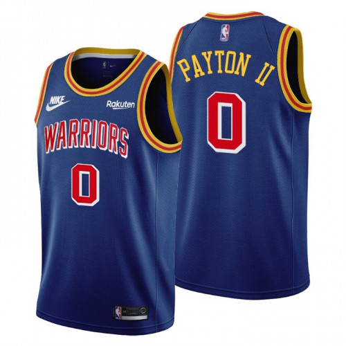 Golden State Golden State Warriors #0 Gary Payton II Mens Releases Classic Edition 75th Anniversary Jersey Blue Mens