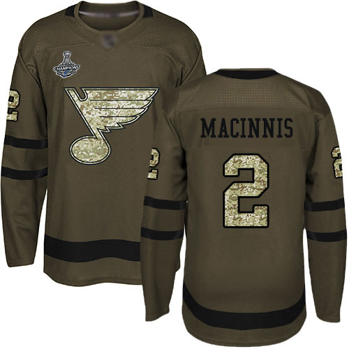 Adidas St. Louis Blues #2 Al MacInnis Green Salute to Service Stanley Cup Champions Stitched Jersey Men's