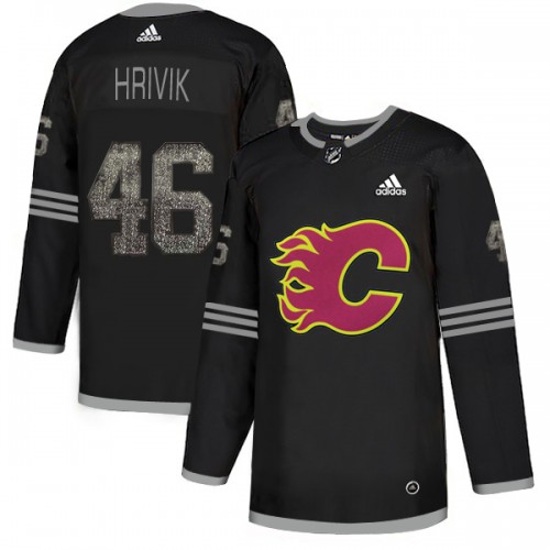 Adidas Calgary Flames #46 Marek Hrivik Black Authentic Classic Stitched Jersey Men's
