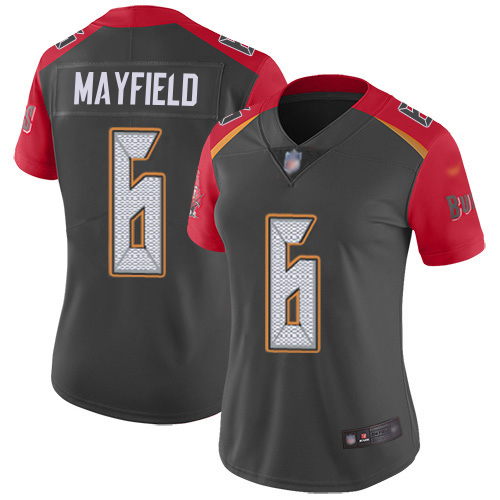 Buccaneers #6 Baker Mayfield Gray Women's Stitched Limited Inverted Legend Jersey
