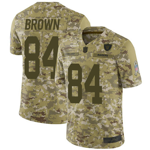 Las Vegas Raiders #84 Antonio Brown Camo Men's Stitched Limited 2018 Salute To Service Jersey Men's