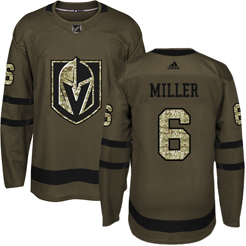Adidas Golden Vegas Golden Knights #6 Colin Miller Green Salute to Service Stitched Youth Jersey Youth