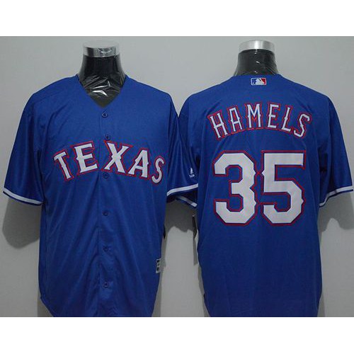 Texas Rangers #35 Cole Hamels Blue New Cool Base Stitched Jersey Men's