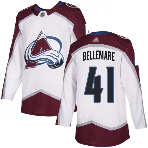 Adidas Colorado Avalanche #41 Pierre-Edouard Bellemare White Road Authentic Stitched Youth Jersey Youth