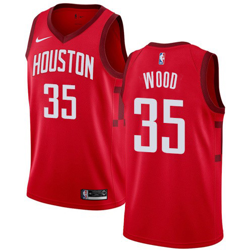 Houston Rockets #35 Christian Wood Red Swingman Earned Edition Jersey Mens