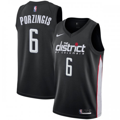Washington Wizards #6 Kristaps Porzingis Black Swingman City Edition 2018/19 Jersey Mens
