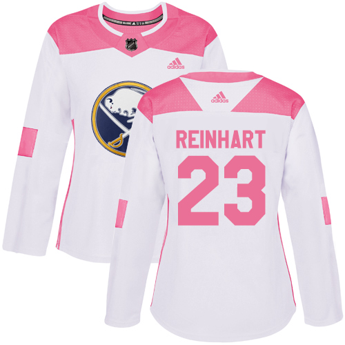 Adidas Buffalo Sabres #23 Sam Reinhart White/Pink Authentic Fashion Women's Stitched Jersey Womens