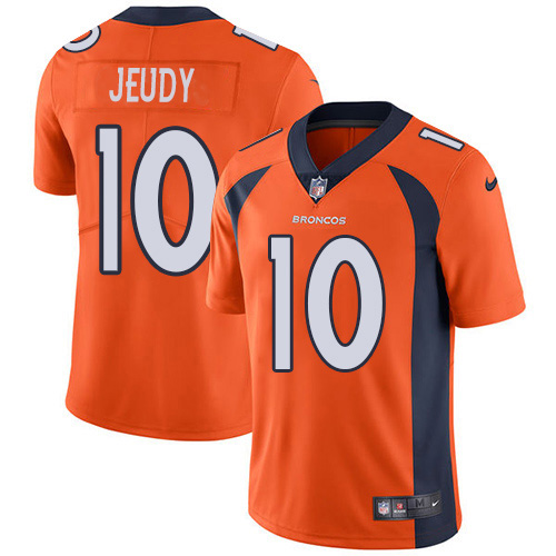 Broncos #10 Jerry Jeudy Orange Team Color Men's Stitched Vapor Untouchable Limited Jersey