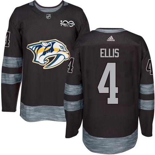 Adidas Nashville Predators #4 Ryan Ellis Black 1917-2017 100th Anniversary Stitched Jersey Men's