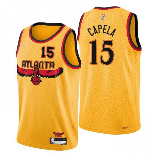 Atlanta Atlanta Hawks #15 Clint Capela Mens Gold 2021/22 Swingman Jersey - City Edition Mens