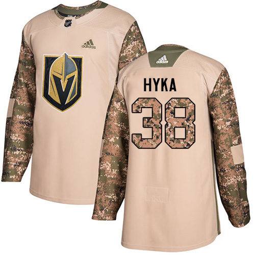 Adidas Golden Vegas Golden Knights #38 Tomas Hyka Camo Authentic 2017 Veterans Day Stitched Youth Jersey Youth