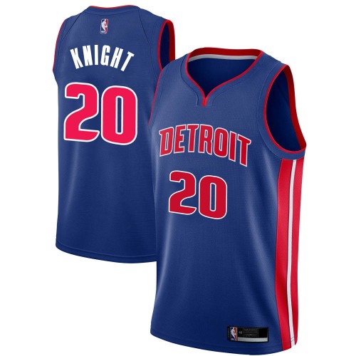 Detroit Pistons #20 Brandon Knight Blue Swingman Icon Edition Jersey Mens