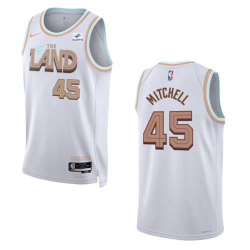 Cleveland Cleveland Cavaliers #45 Donovan Mitchell Unisex White 2022-23 Swingman Jersey - City Edition Mens