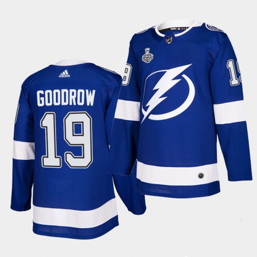 Adidas Tampa Bay Lightning #19 Barclay Goodrow Blue Home Authentic 2021 Stanley Cup Final Patch Jersey Youth