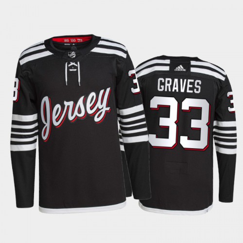 Adidas New Jersey Devils #33 Ryan Graves Men's 2021-22 Alternate Authentic Jersey - Black Men's