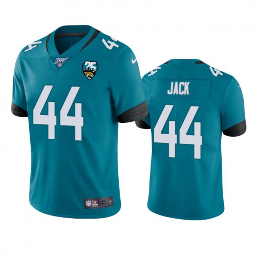 Jacksonville Jaguars #44 Myles Jack Teal 25th Anniversary Vapor Limited Stitched 100th Season Jersey Men's