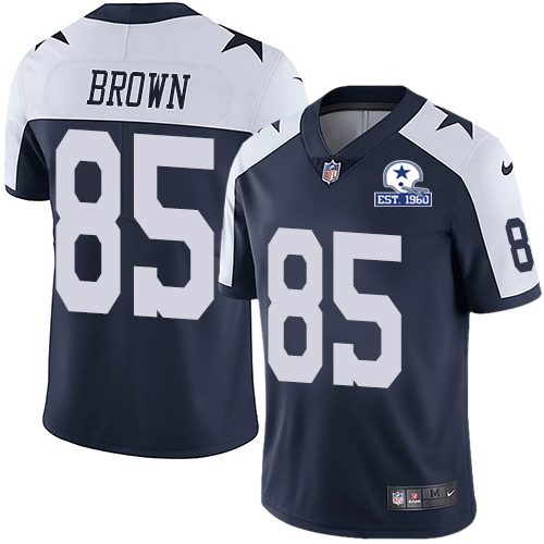 Dallas Cowboys #85 Noah Brown Navy Blue Thanksgiving Men's Stitched With Established In 1960 Patch Vapor Untouchable Limited Throwback Jersey Men'