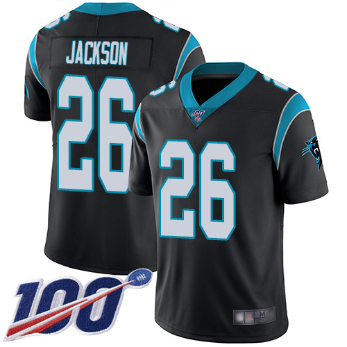 Carolina Panthers #26 Donte Jackson Black Team Color Men's Stitched 100th Season Vapor Limited Jersey Men's