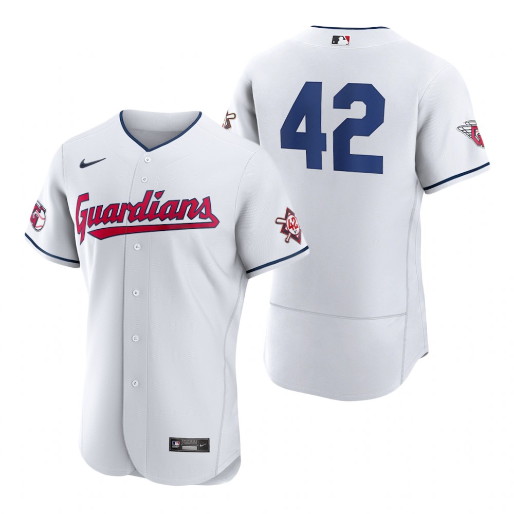 Cleveland Guardians #42 Jackie Robinson White Men's 2022 Authentic Jersey