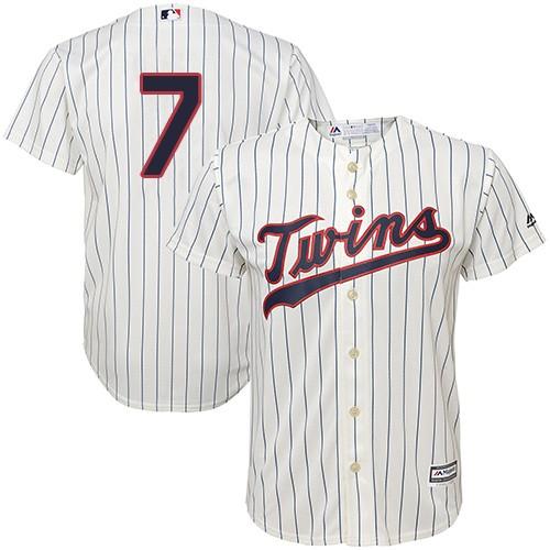 Minnesota Twins #7 Joe Mauer Cream Stitched Youth Jersey Youth