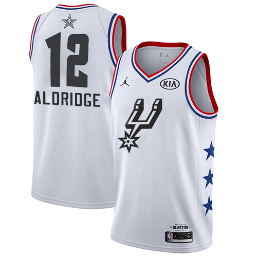 San Antonio Spurs #12 LaMarcus Aldridge White Womens Jordan Swingman 2019 All-Star Game Jersey Womens