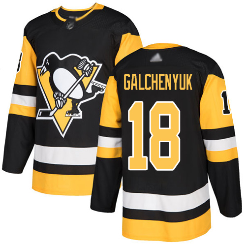 Adidas Pittsburgh Penguins #18 Alex Galchenyuk Black Home Authentic Stitched Jersey Men's