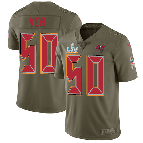 Tampa Bay Buccaneers #50 Vita Vea Olive Youth Super Bowl LV Bound Stitched Limited 2017 Salute To Service Jersey Youth