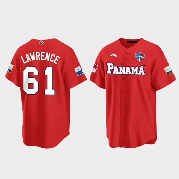 Justin Lawrence 61 Panama Baseball 2023 World Baseball Classic Jersey – Red