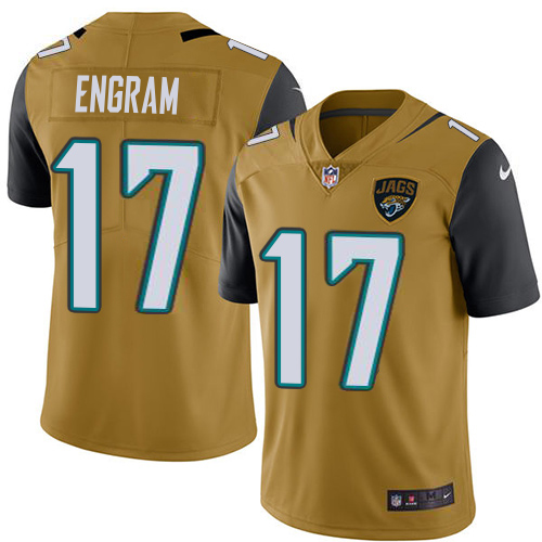 Jaguars #17 Evan Engram Gold Youth Stitched Limited Rush Jersey