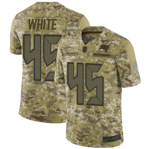 Buccaneers #45 Devin White Camo Youth Stitched Limited 2018 Salute To Service Jersey