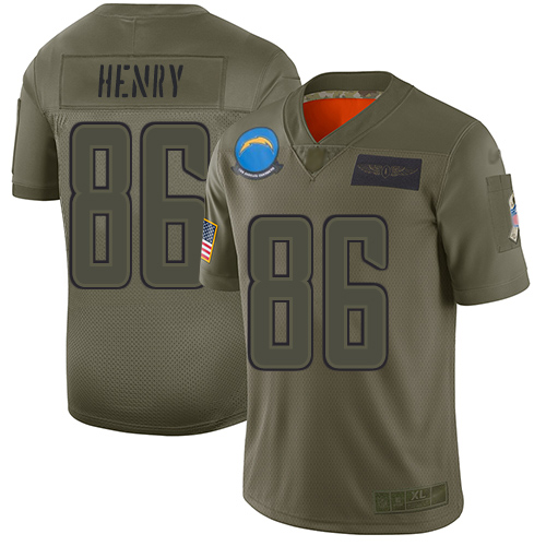Los Angeles Chargers #86 Hunter Henry Camo Youth Stitched Limited 2019 Salute to Service Jersey Youth