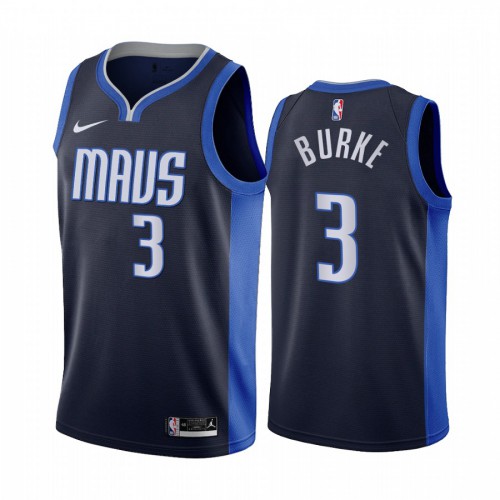 Dallas Dallas Mavericks #3 Trey Burke Navy Youth Swingman 2020-21 Earned Edition Jersey Youth