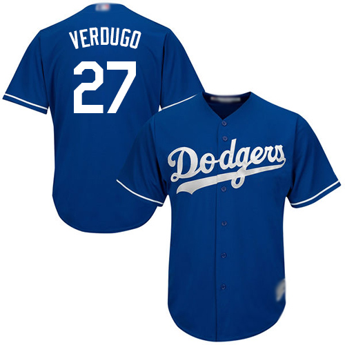 Los Angeles Dodgers #27 Alex Verdugo Blue New Cool Base Stitched Jersey Men's