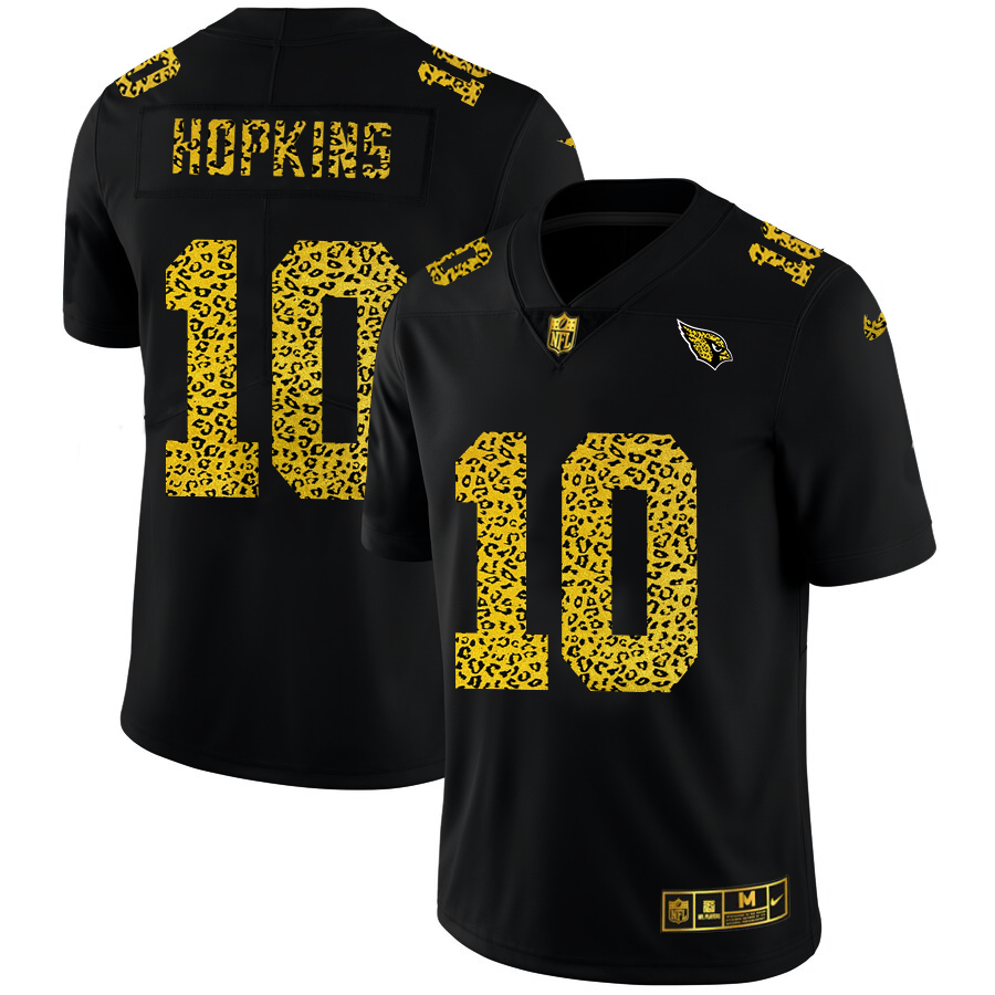 Arizona Cardinals #10 DeAndre Hopkins Men's Leopard Print Fashion Vapor Limited Jersey Black