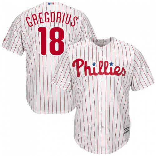Philadelphia Phillies #18 Didi Gregorius White(Red Strip) New Cool Base Stitched Jersey Men's
