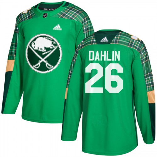 Adidas Buffalo Sabres #26 Rasmus Dahlin adidas Green St. Patrick's Day Authentic Practice Stitched Jersey Men's