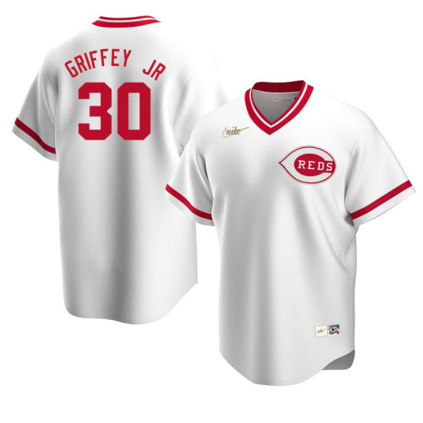 Cincinnati Reds 30 Replica Cooperstown Collection White Home Ken Griffey Jr Jersey