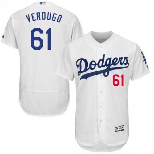 Los Angeles Dodgers #61 Alex Verdugo White Flexbase Authentic Collection Stitched Jersey Men's