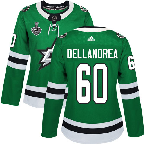 Adidas Dallas Stars #60 Ty Dellandrea Green Home Authentic Women's 2020 Stanley Cup Final Stitched Jersey Womens