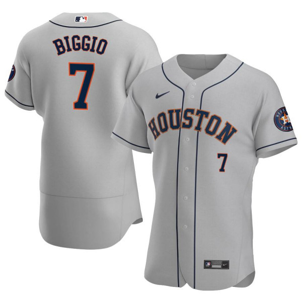 Men's Houston Astros 7 Authentic Gray Road 2020 Craig Biggio Jersey