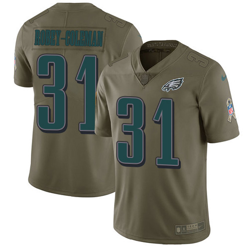 Philadelphia Eagles #31 Nickell Robey-Coleman Olive Men's Stitched Limited 2017 Salute To Service Jersey Men's