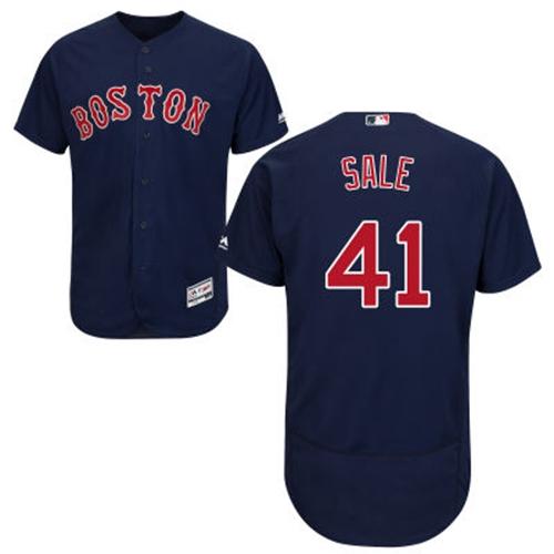 Boston Red Sox #41 Chris Sale Navy Blue Flexbase Authentic Collection Stitched Jersey Men's