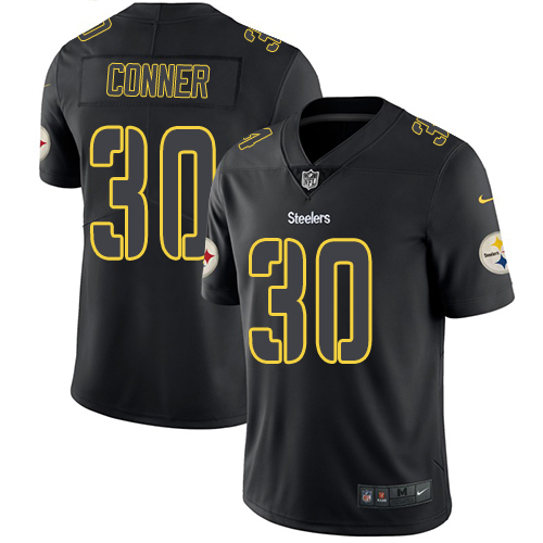 Pittsburgh Steelers #30 James Conner Black Men's Stitched Limited Rush Impact Jersey Men's