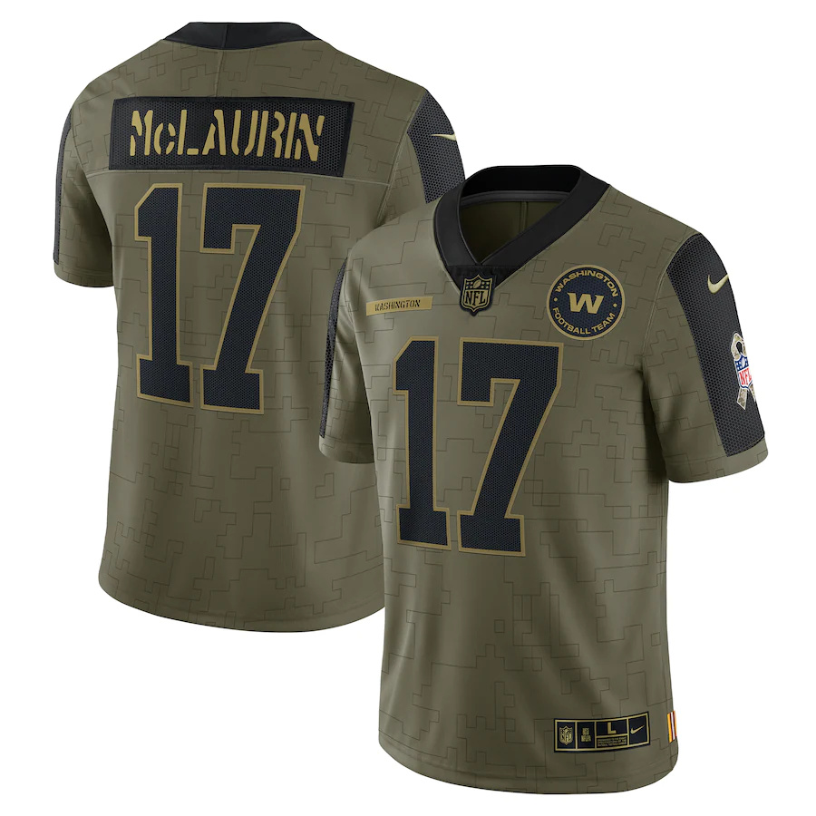 Washington Commanders #17 Terry McLaurin Olive 2021 Salute To Service Limited Player Jersey