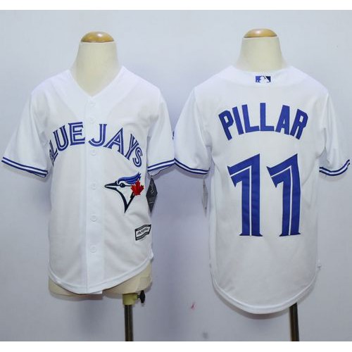 Toronto Blue Jays #11 Kevin Pillar White Cool Base Stitched Youth Jersey Youth