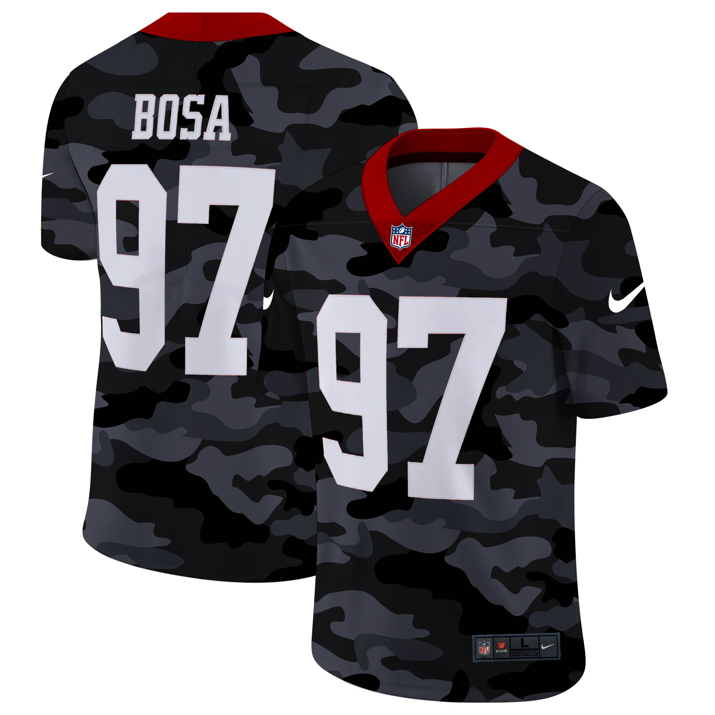 San Francisco 49ers #97 Nick Bosa Men's 2020 Black CAMO Vapor Untouchable Limited Stitched Jersey